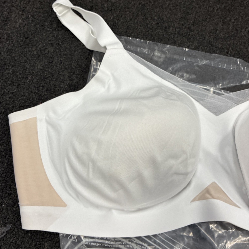 Honeylove Silhouette Bra Sand White Lace Mesh Wire-Free SZ 2X+ NEW NWT - Picture 3 of 11